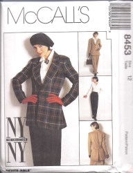 8453 MCCALLS NY NY LINED JACKET, LS SHIRT, CUFF PANTS PATTERN 14,12, 10 CHOICE